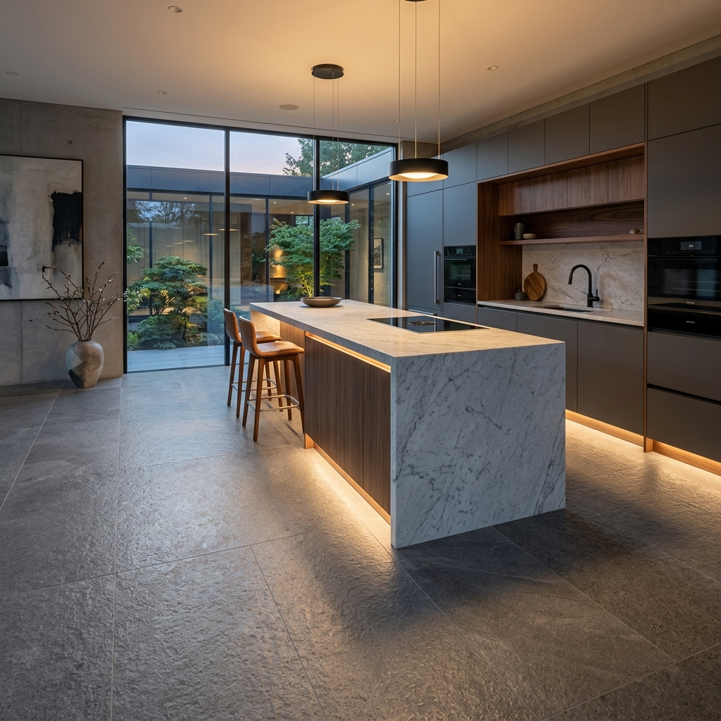 Кухня с теплым полом